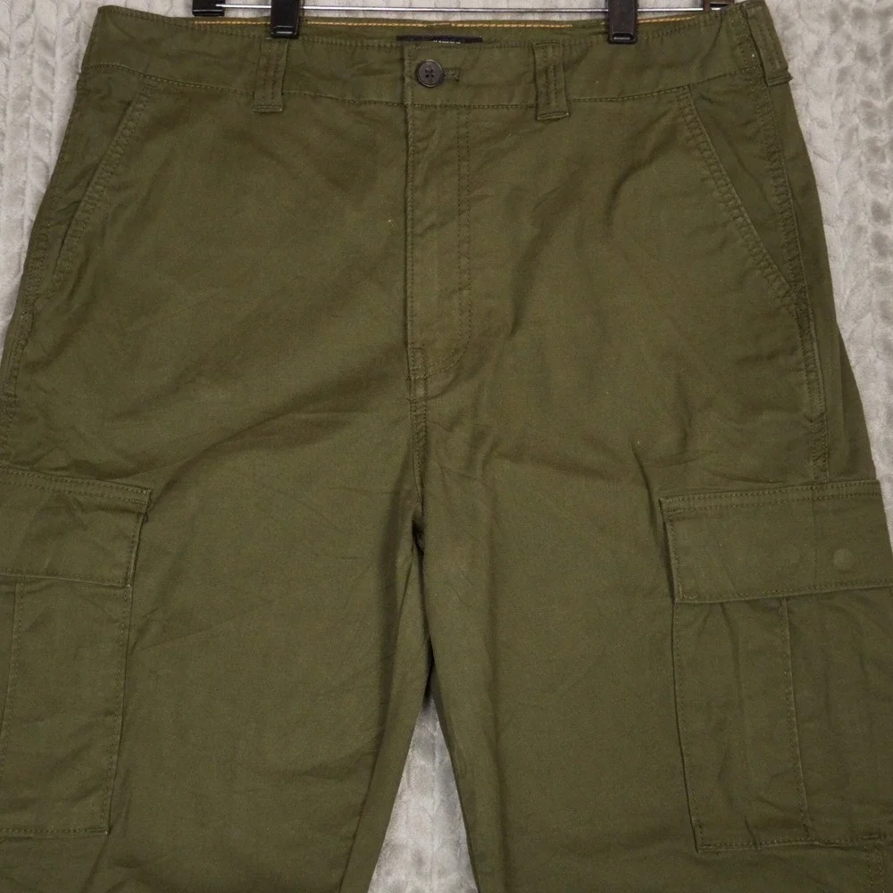 Banana Republic Cargo Pants Mens 34x36 Olive Green Lived-In Slim Straight Cotton